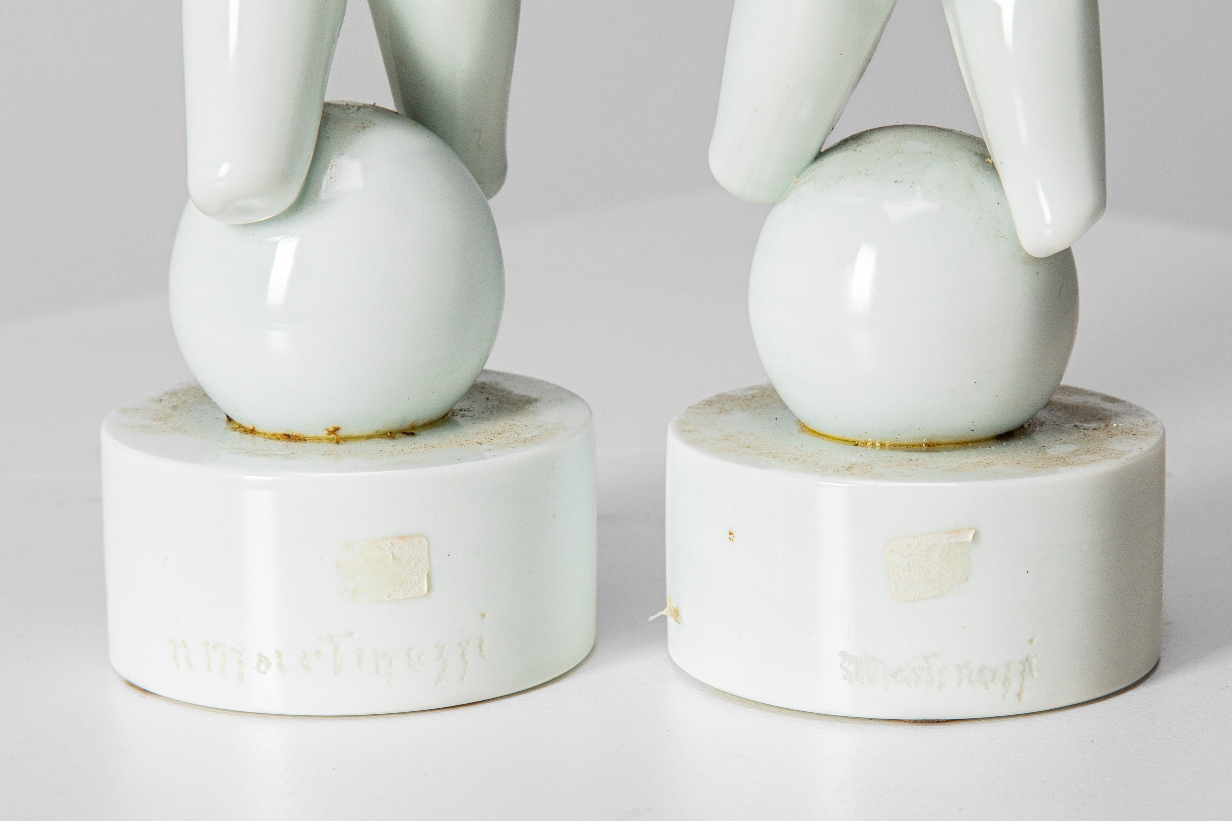 Napoleone Martinuzzi e Alfredo Barbini, Coppia di figurine in pasta di vetro