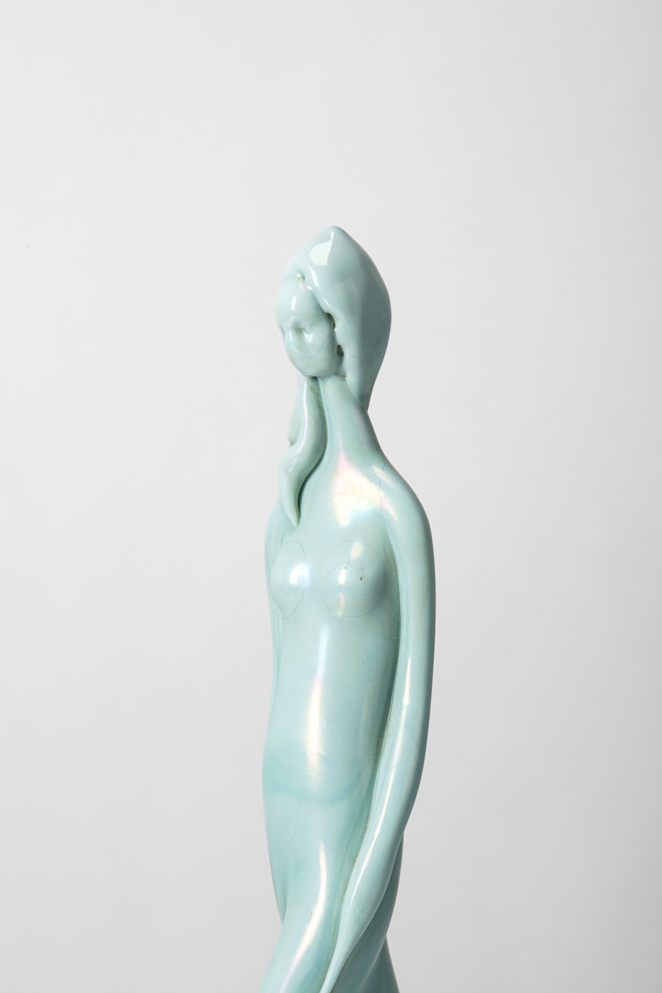 Alfredo Barbini - Figura femminile in pasta di vetro indaco