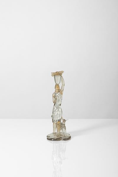 Figura campestre in vetro massiccio con foglia d’oro (1937)