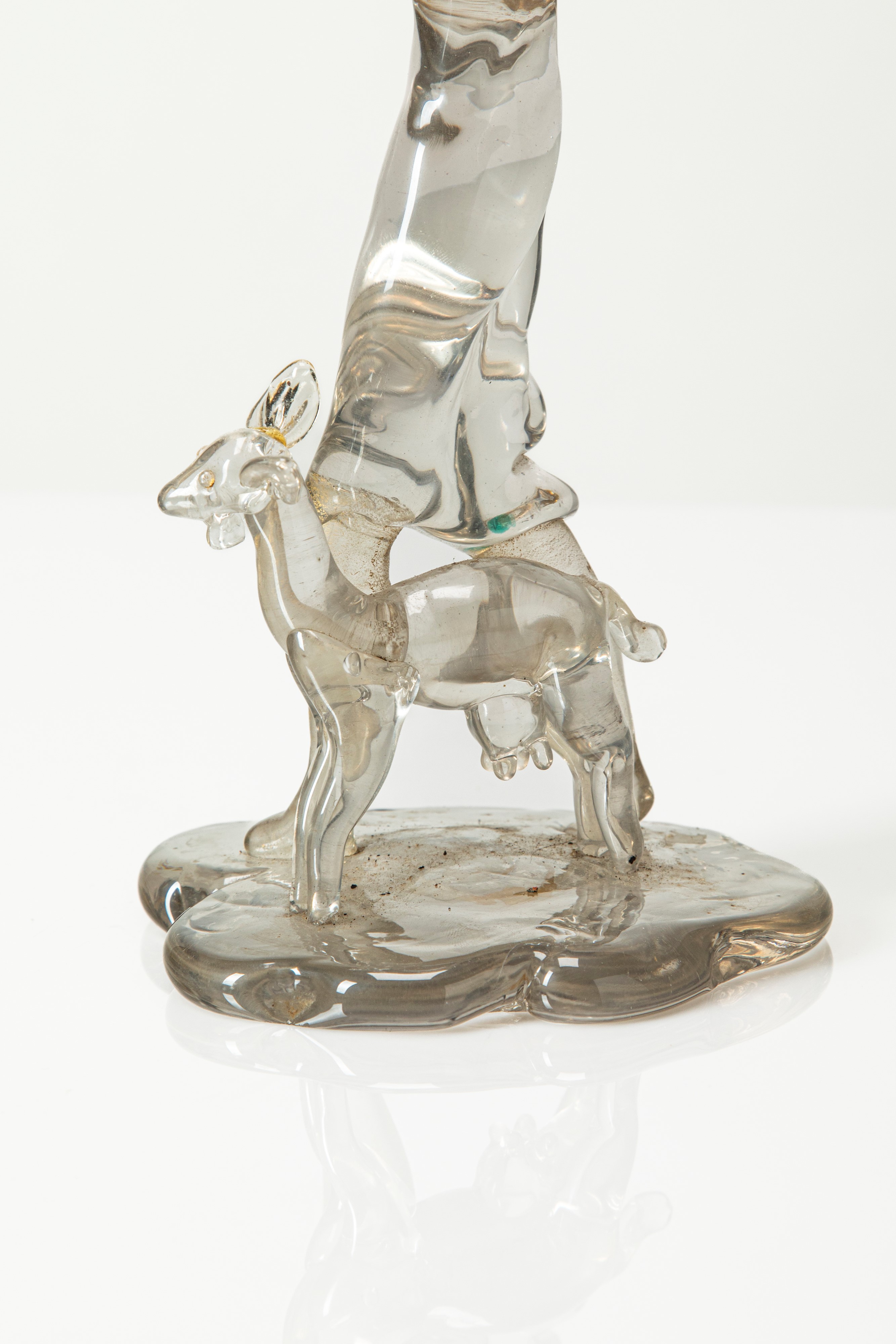Flavio Poli - Figura campestre in vetro massiccio con foglia d’oro (1937)