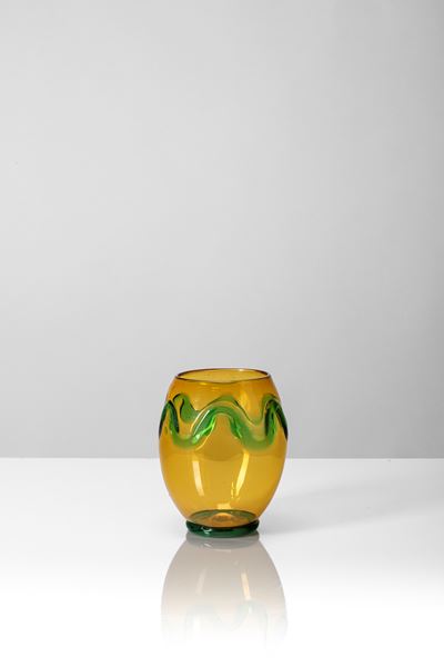 Vaso modello 5179 MVM (no. 1628 CV), vetro soffiato decorato