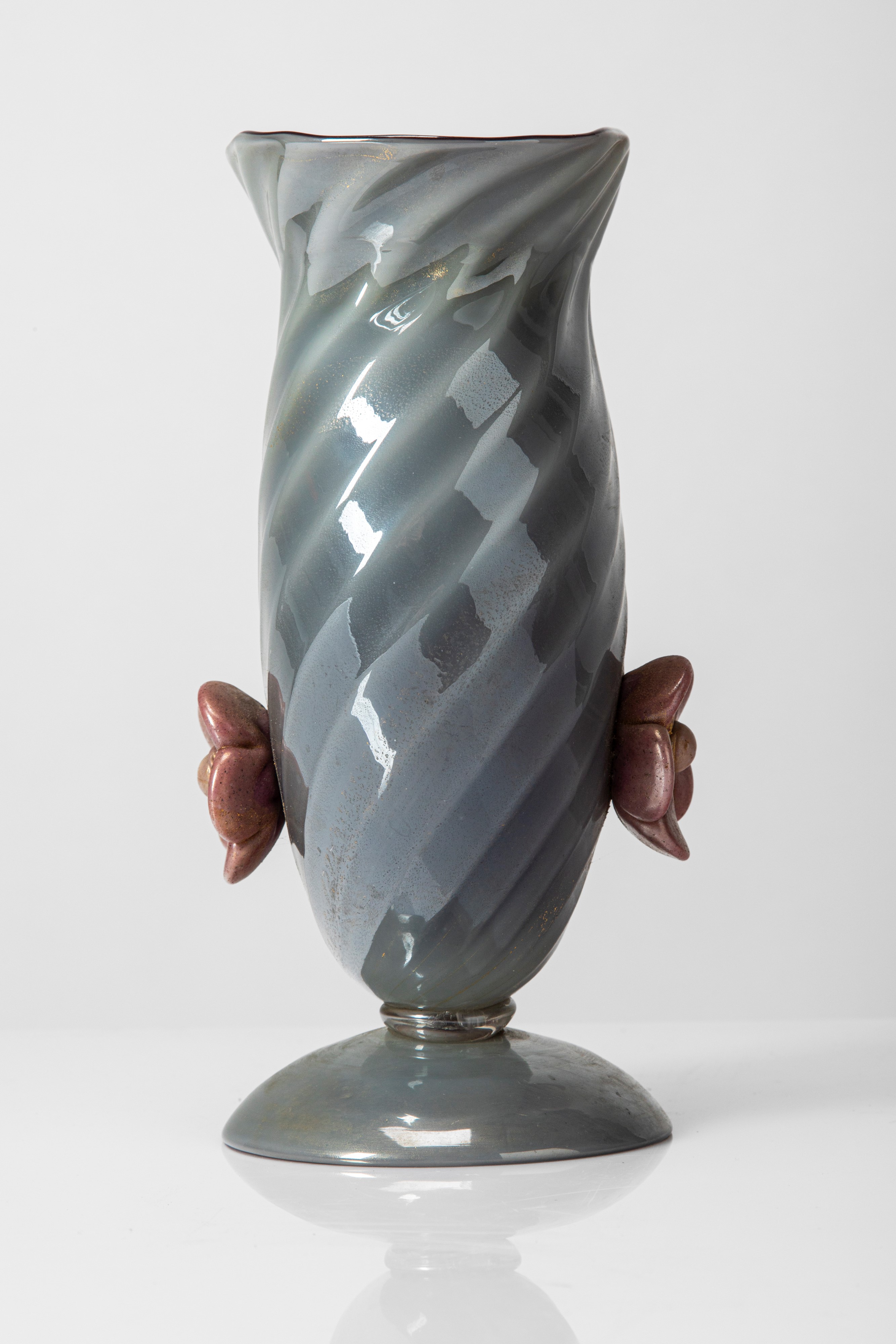 Flavio Poli - Vaso “Grigio Oro” in vetro incamiciato con foglia d’oro