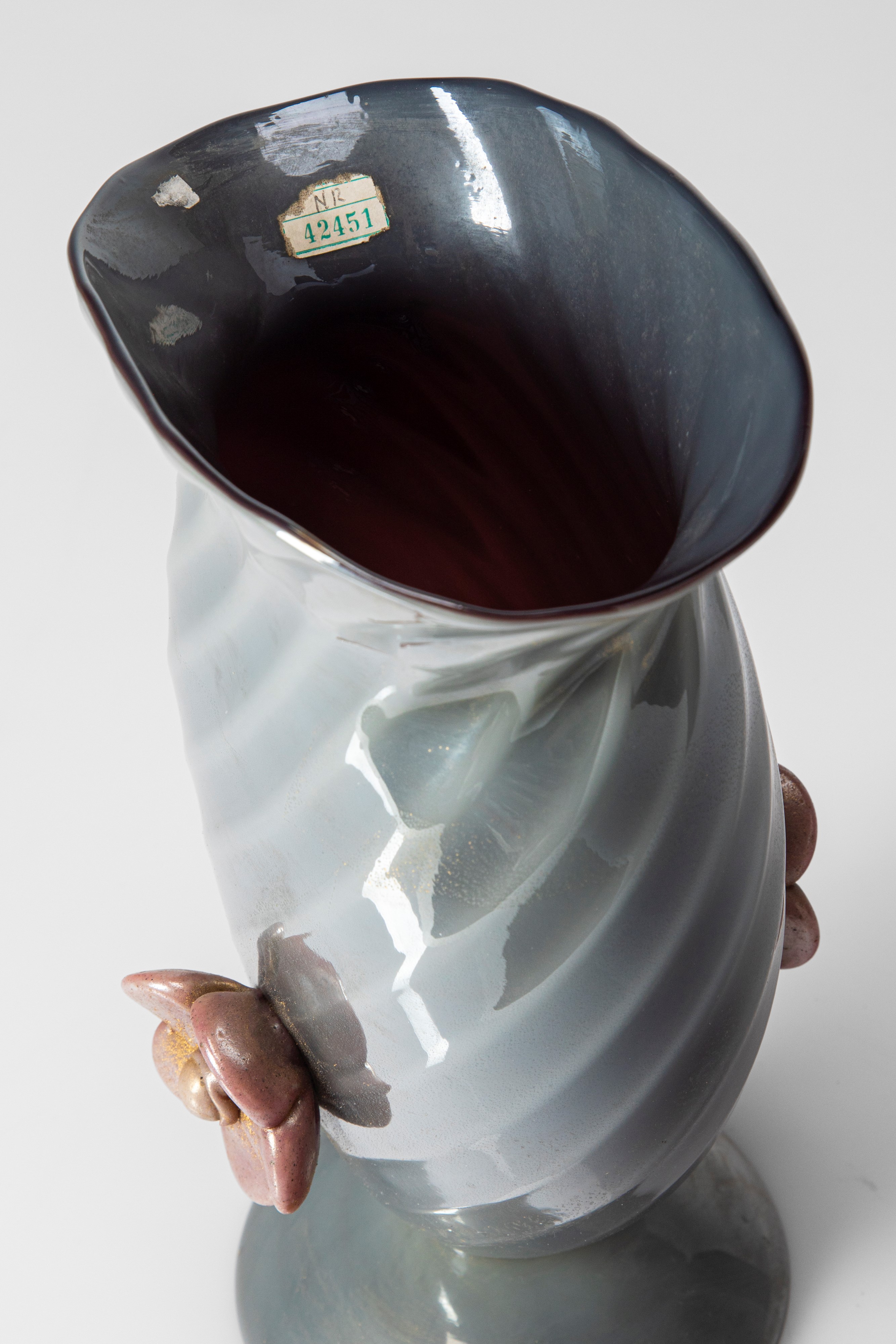 Flavio Poli - Vaso “Grigio Oro” in vetro incamiciato con foglia d’oro