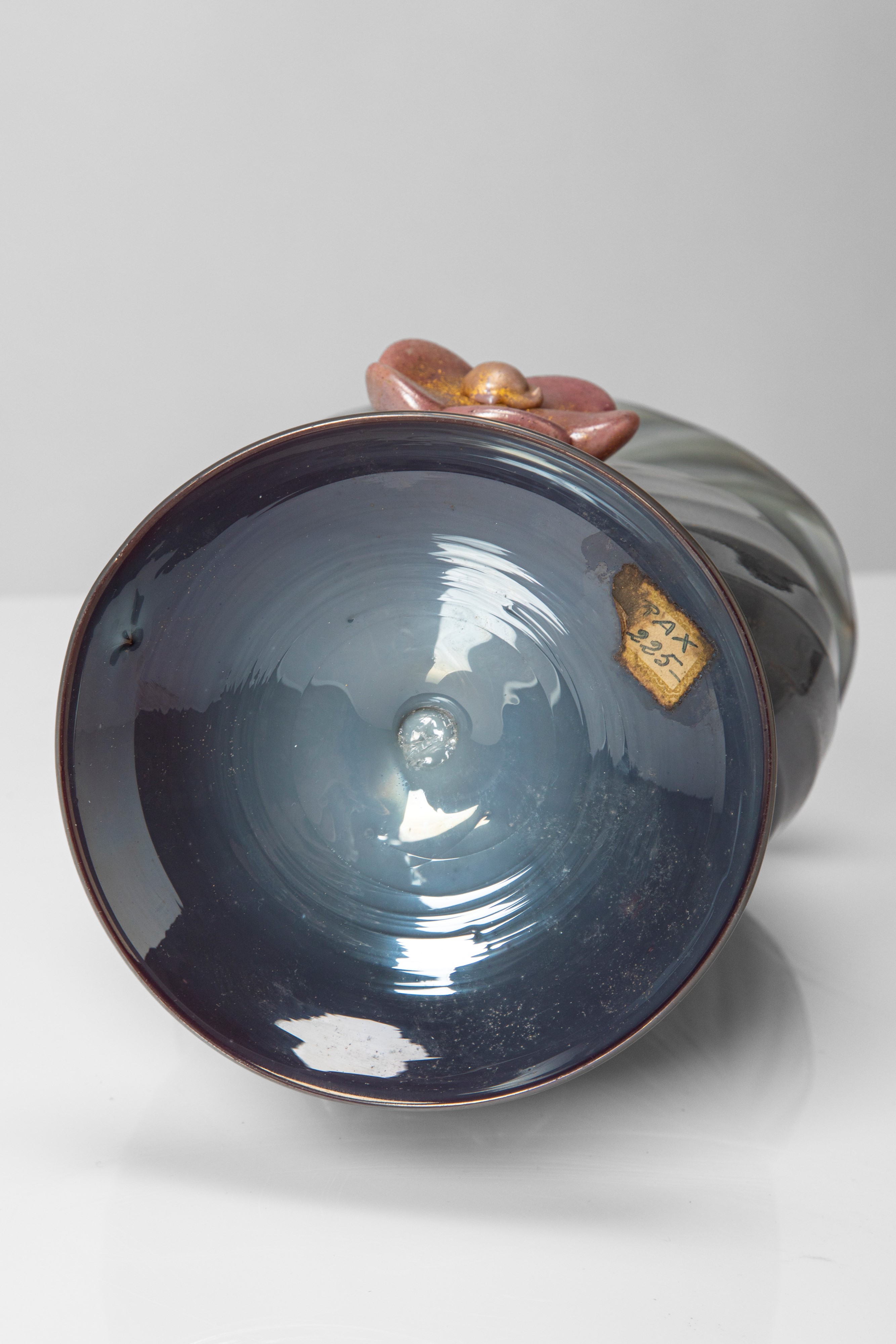 Flavio Poli - Vaso “Grigio Oro” in vetro incamiciato con foglia d’oro