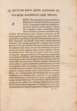 Hos nouem Q. Curtii libros de rebus gestis Alexandri Magni regis macedonum quanaccuratissime recognitos
