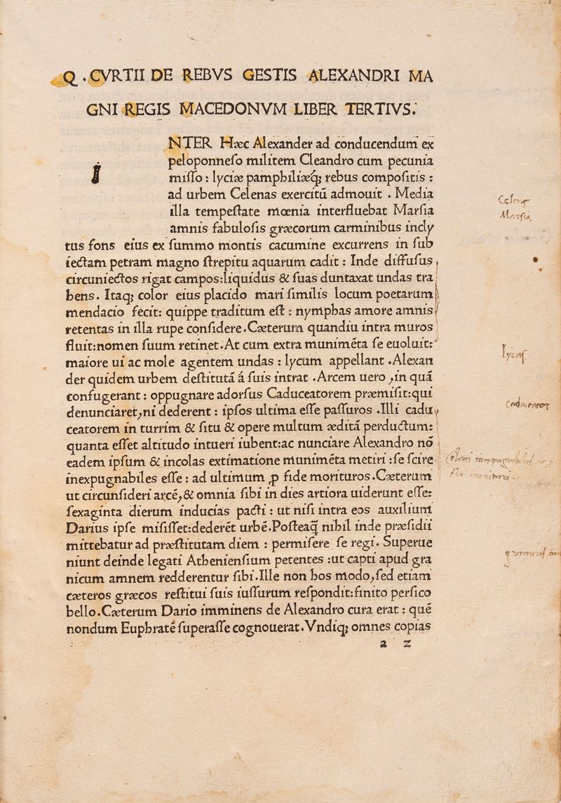Hos nouem Q. Curtii libros de rebus gestis Alexandri Magni regis macedonum quanaccuratissime reco...