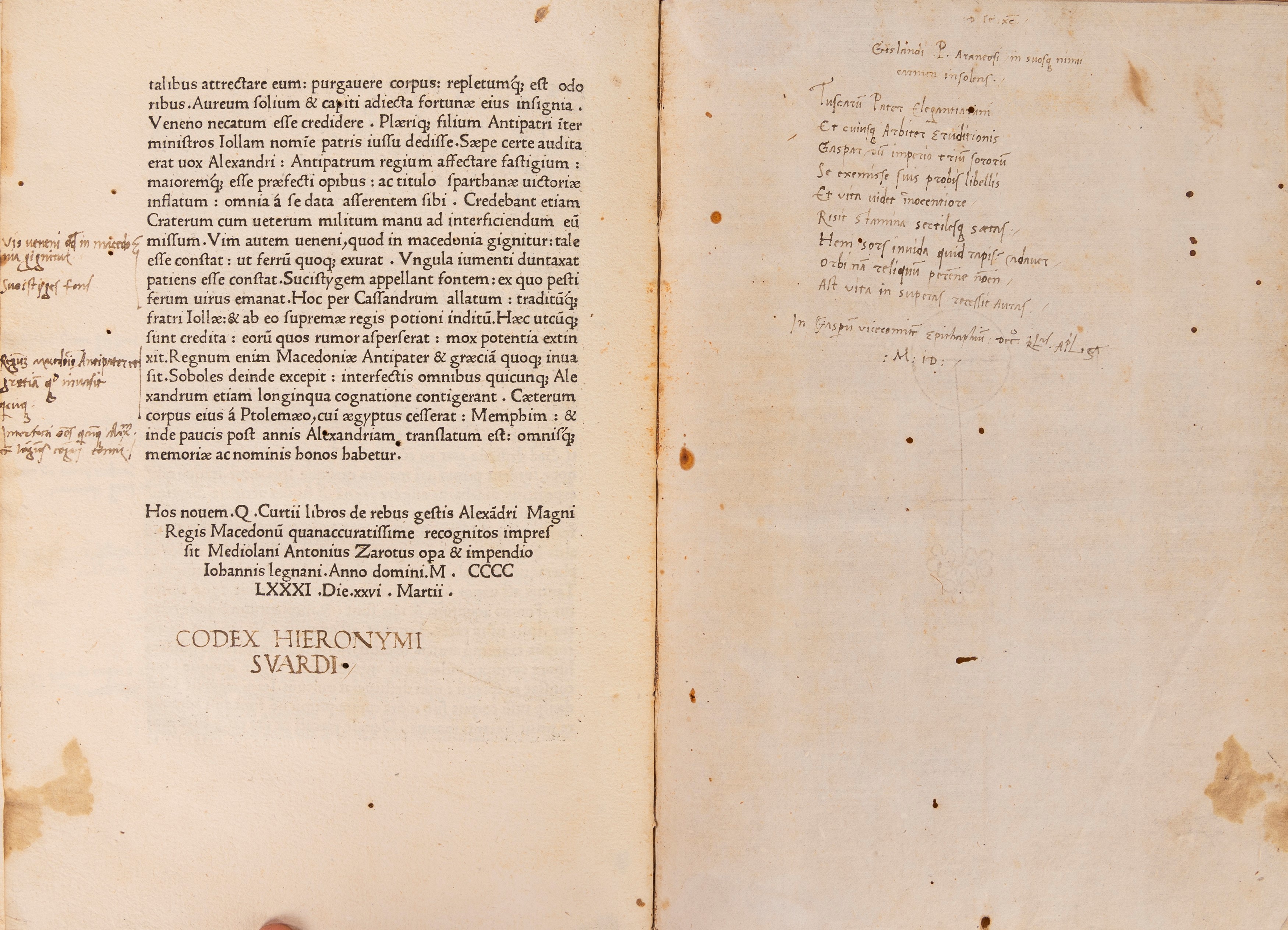 Hos nouem Q. Curtii libros de rebus gestis Alexandri Magni regis macedonum quanaccuratissime reco...