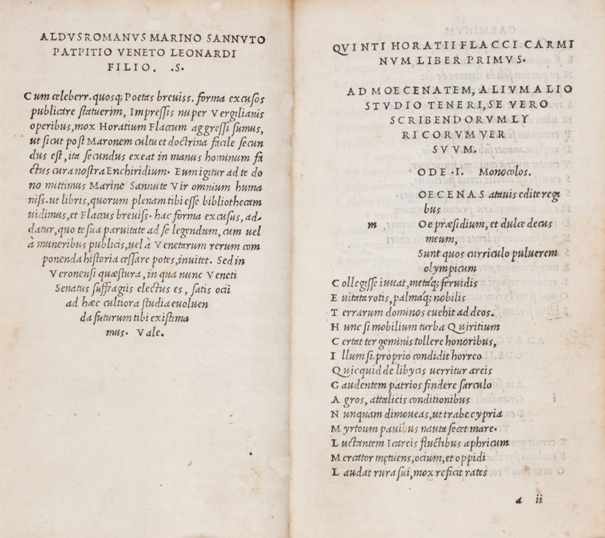 Aldina - Orazio Flacco, Quinto - Carmina