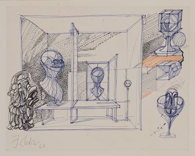 Manichini (tecnica mista su carta), 1968