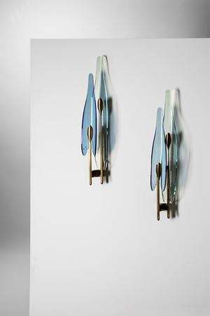 Pair of wall lamps 'Dahlia' model no. 1461