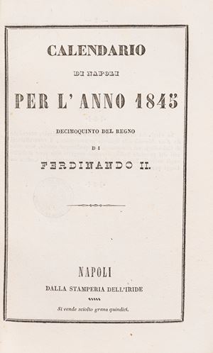 Calendario di Napoli per l'anno 1845 - Souvenir