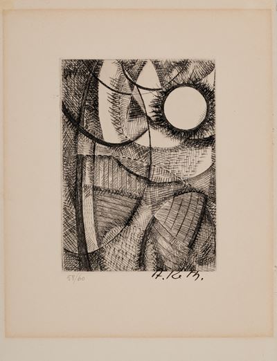 Composizione astratta, acquaforte (es. 58/60), 1962