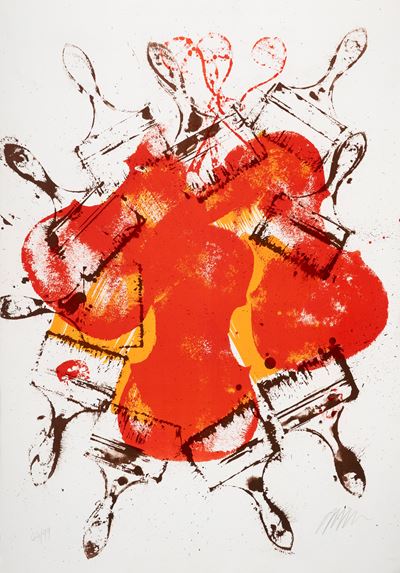 Senza titolo, litografia a colori