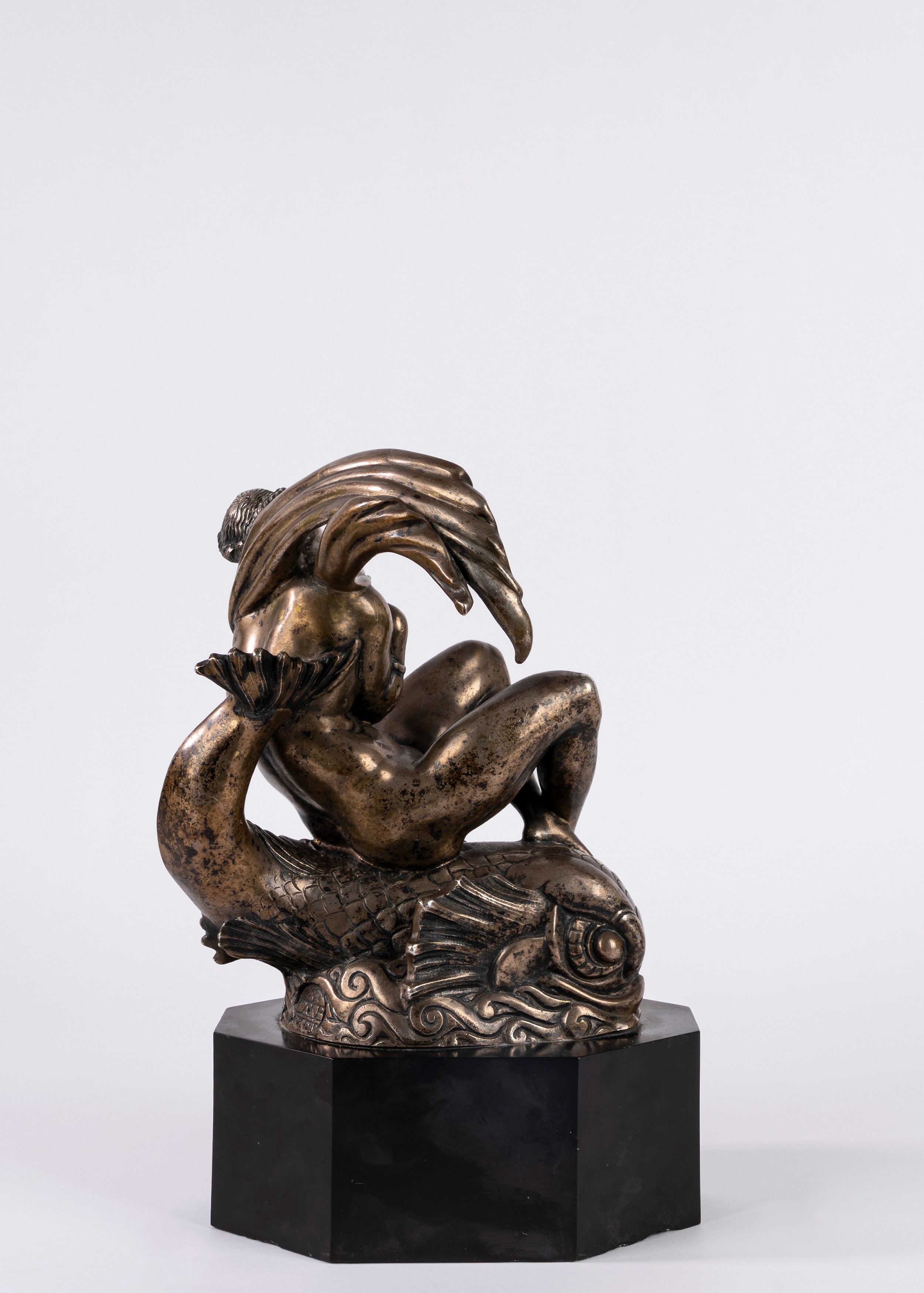 Silvio Canevari - Galatea (modello in bronzo e argento, con base in marmo nero)