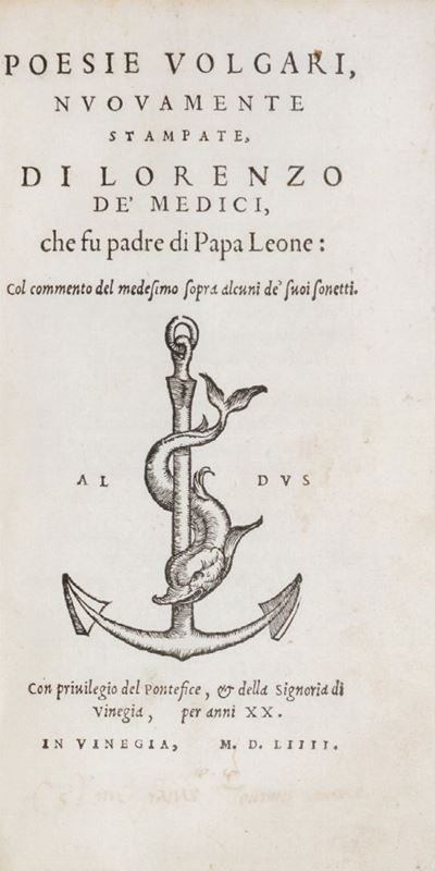 Poesie Volgari, Nuouamente Stampate, di Lorenzo De' Medici