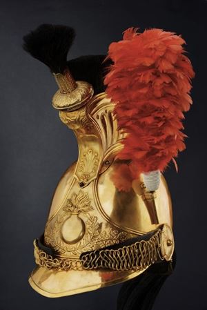 Elmo da sottufficiale dei dragoni di linea Mod. 1825, trasformato nel 1830