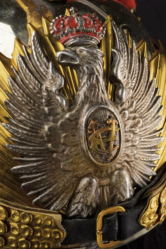 Elmo per truppa dei corazzieri, con scatola