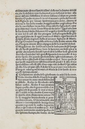 Giovannozzi, Contributo alla bibliografia delle opere del Savonarola, 147; P. Scapecchi, Catalogo delle edizioni di Girolamo Savonarola …, Firenze, 1998, n. 147. Operetta del amore di Jesu composta da frate Hieronymo da Ferrara