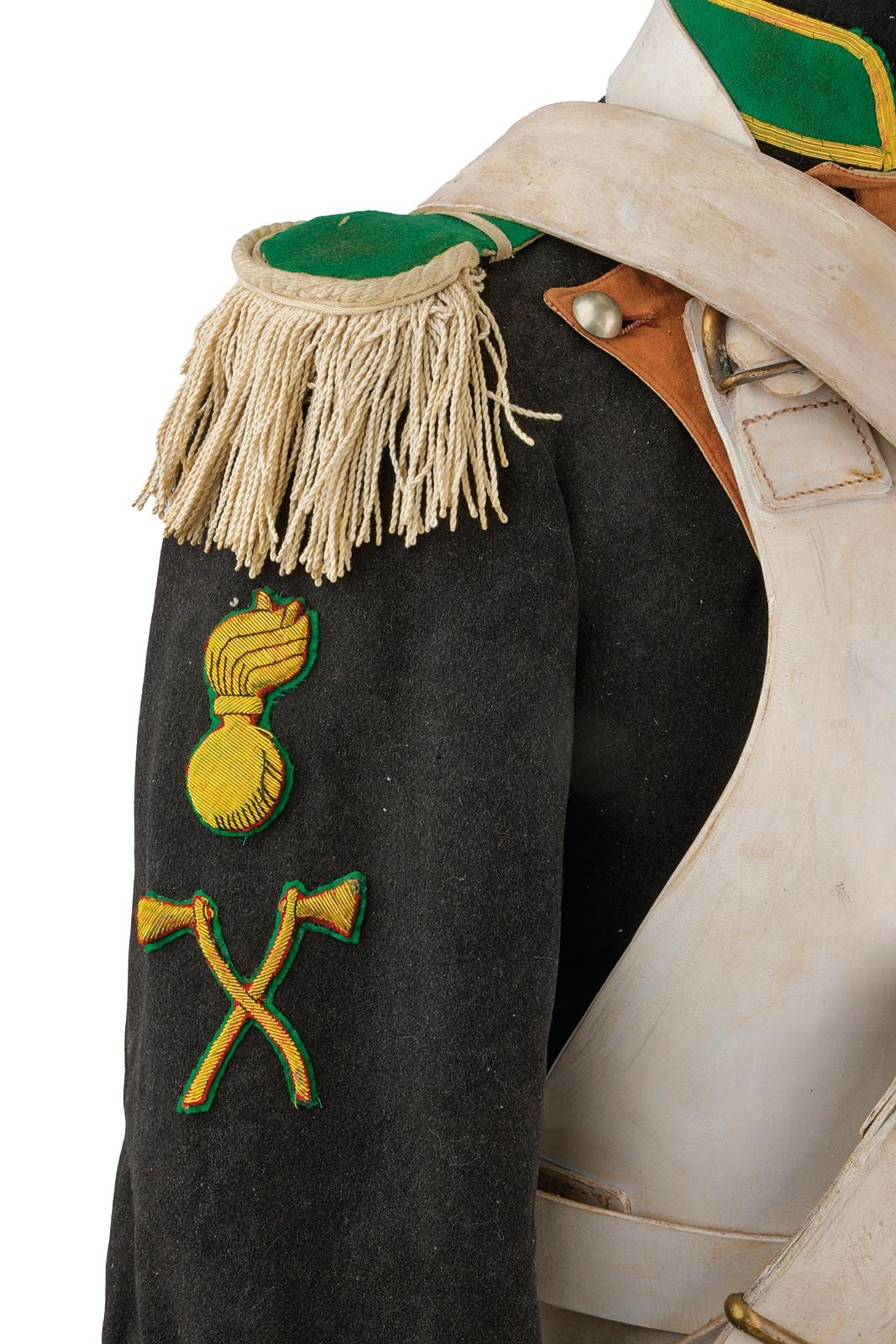 Uniforme da zappatore con sabro e scure