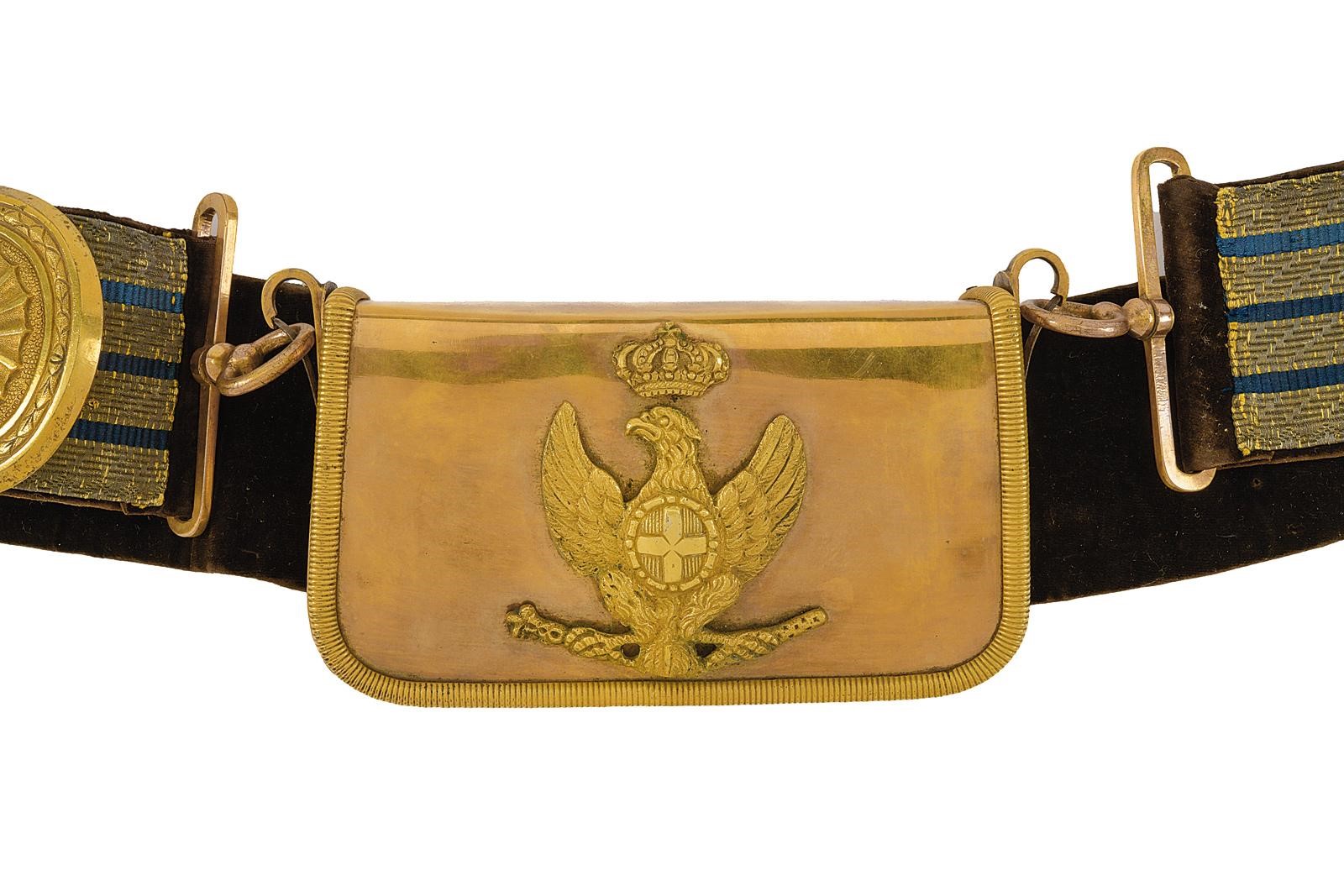 Regno di Sardegna, Giberna e bandoliera per ufficiale di cavalleria “Piemonte Reale”, circa 1840