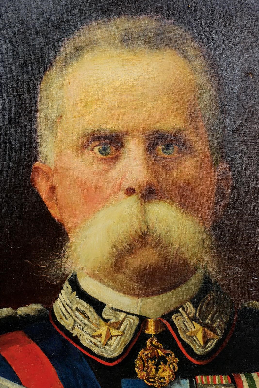 Umberto I di Savoia, raffigurazione del Re in uniforme, fine XIX secolo
