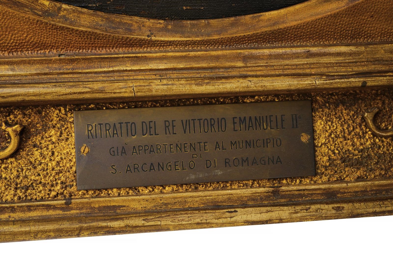 Vittorio Emanuele II di Savoia, Regno d’Italia, olio su tela (XIX secolo) con uniforme e collare ...