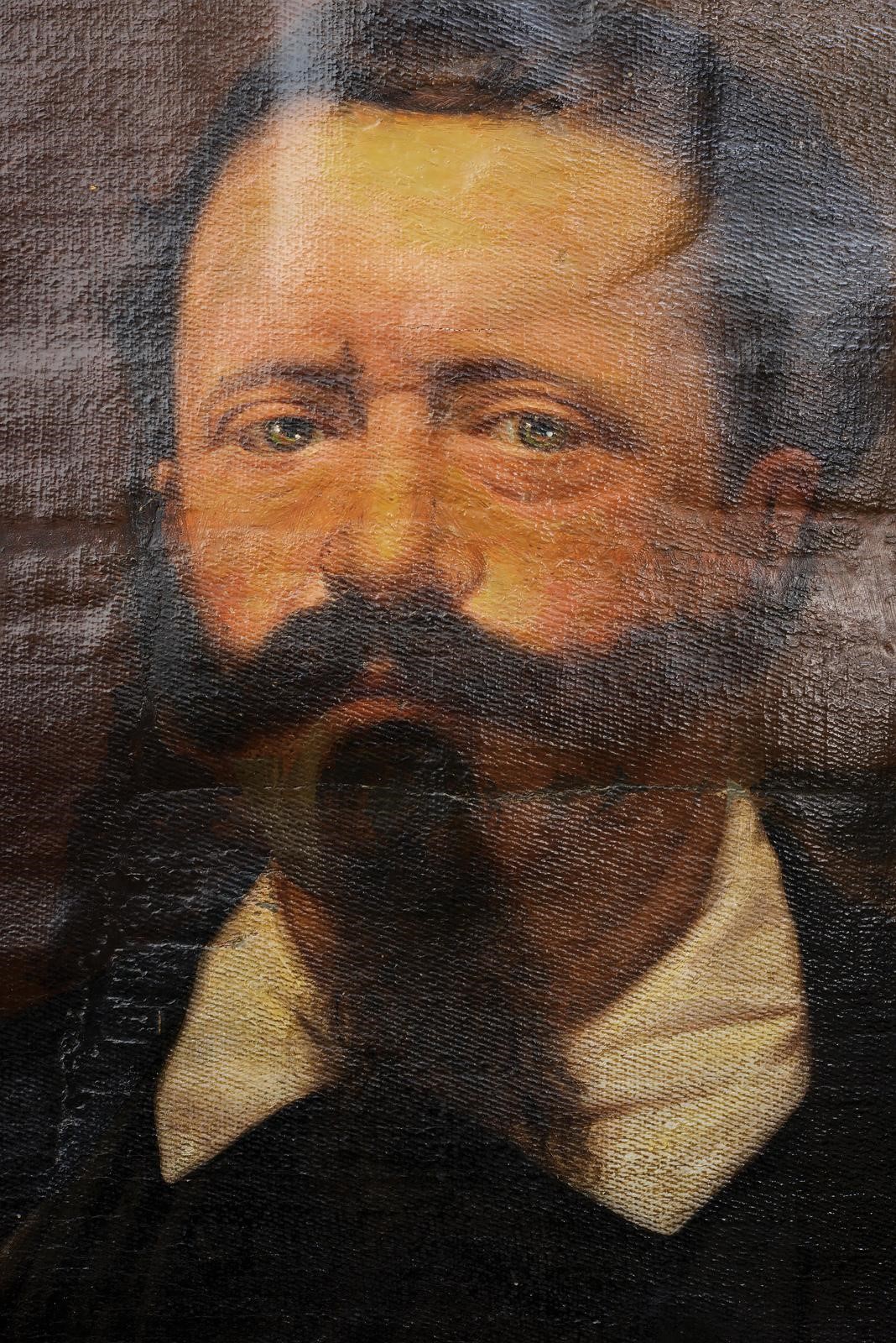 Re Vittorio Emanuele II di Savoia, Ritratto in abiti civili, olio su tela, XIX secolo