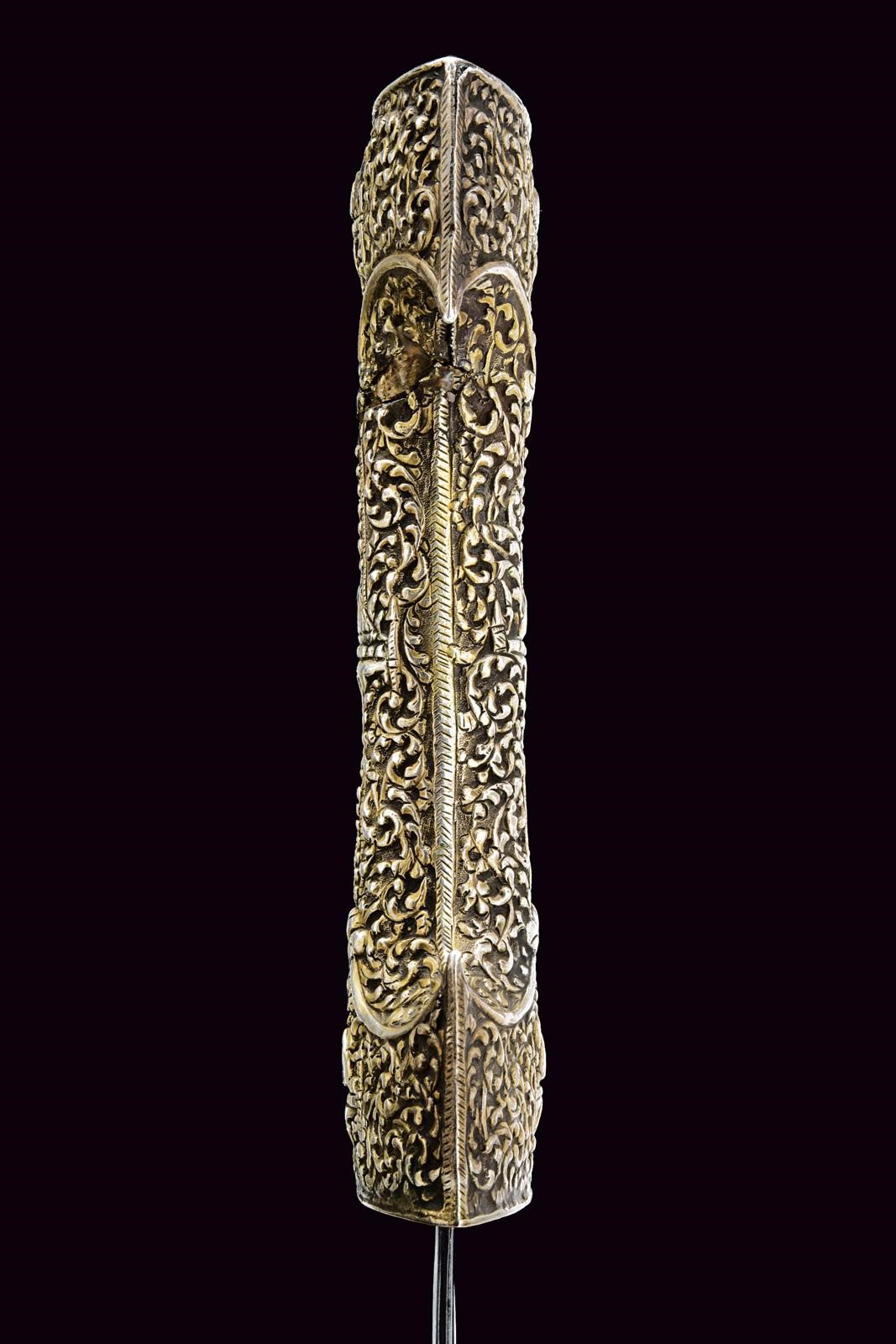 Turchia, Lunga jambiya in argento, XIX secolo