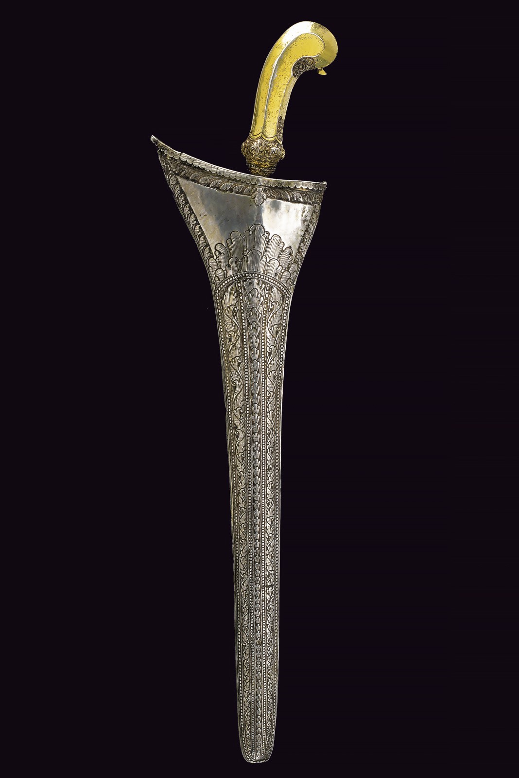 Kris, lama in fine pamor con ornati in argento dorato (Surakarta), XV–XIX secolo
