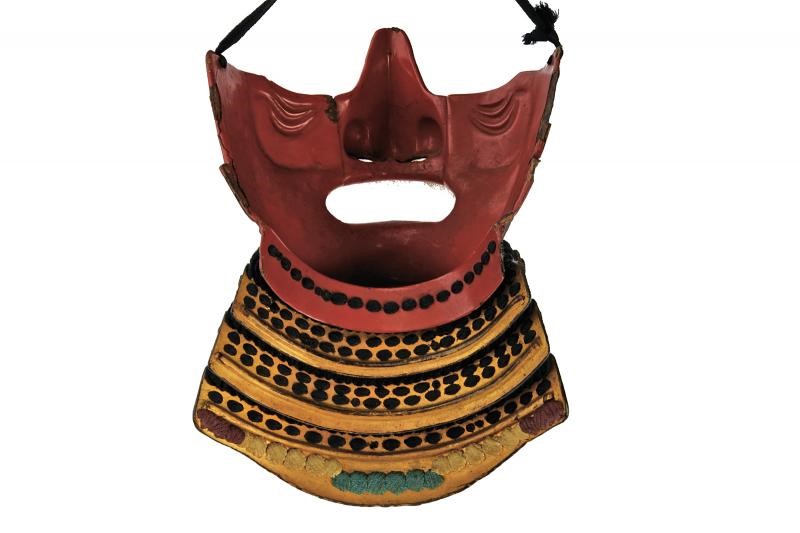Giappone, Menpō laccato in ferro (Me-no-shita-men), periodo Edo