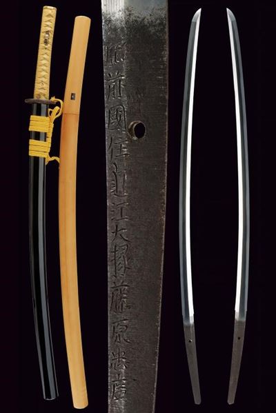 Fujiwara Tadahiro, Katana firmata Hizen no Kuni no jū Ōmi Daijō, periodo Edo (1603-1867)