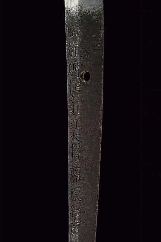 Fujiwara Tadahiro, Katana firmata Hizen no Kuni no jū Ōmi Daijō, periodo Edo (1603-1867)