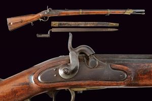 A Kammerbuechse rifle with Lorenz percussion conversion with bayonet