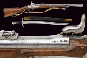 A percussion rifle with bayonet