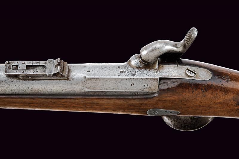 Francotte (attrib.), Carabina a luminello Minie-Petrovic-Francotte con baionetta, Principato di S...