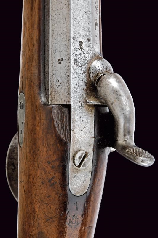 Francotte (attrib.), Carabina a luminello Minie-Petrovic-Francotte con baionetta, Principato di S...