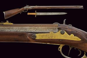 A cantonal percussion carbine with bayonet