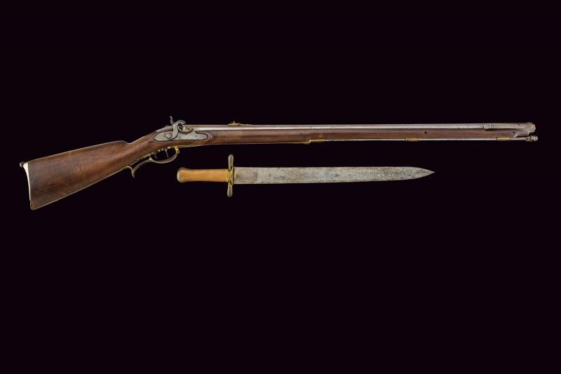 Arma cantonale svizzera a luminello, carabina con baionetta e daga-baionetta