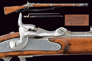 An 1854/67 model Wanzel breechloading rifle with bayonet