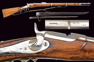 An 1867 model Werndl rifle for infantry and Jager units, with bayonet