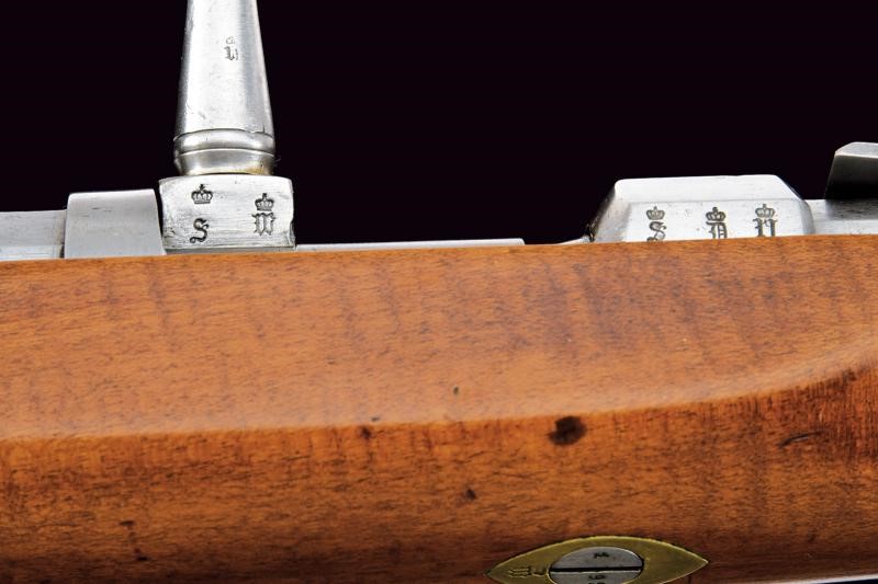 Dreyse, Raro fucile mod. 1841 con baionetta, canna rigata e otturatore marcato “DANZIG”