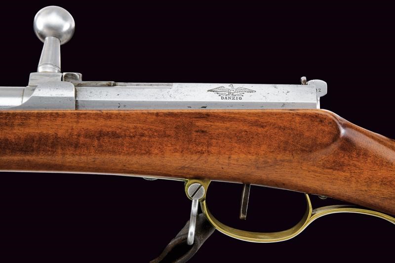 Dreyse, Raro fucile mod. 1841 con baionetta, canna rigata e otturatore marcato “DANZIG”