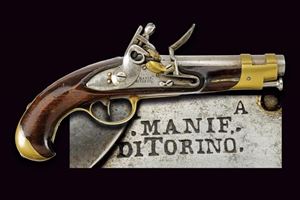 An 1814 model gendarmerie flintlock pistol