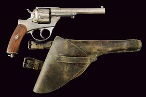 An 1874 model Pirlot revolver with holster
