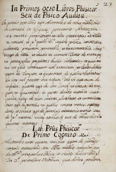 [trattato di Fisica] [...] Dettato in Perugia dal Molto Reverendo Pre Anton Franco Forti della Co...
