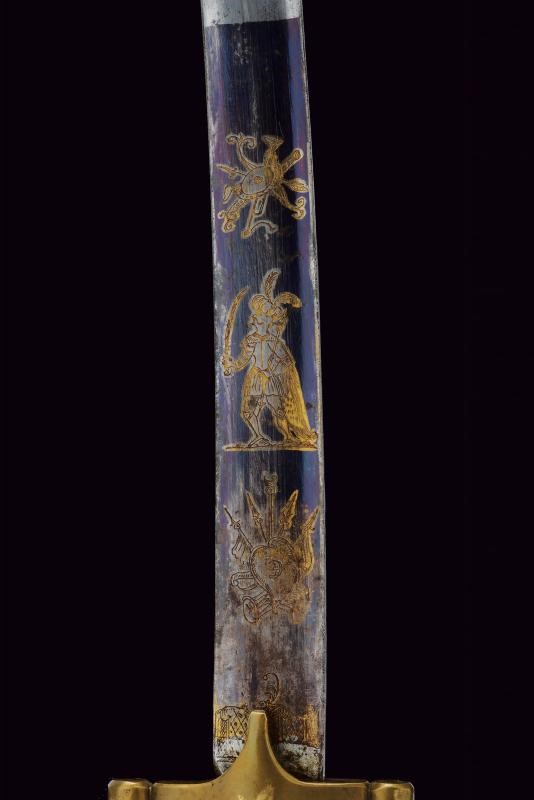 Cangiarro, arma bianca con incisioni a trofei e impugnatura con guancette in giada (ca. 1810)