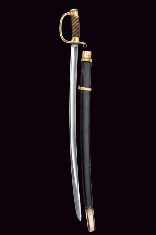 Russia imperiale, Shasqua da truppa dei dragoni, lama curva con marchi di Zlatoust (1908)