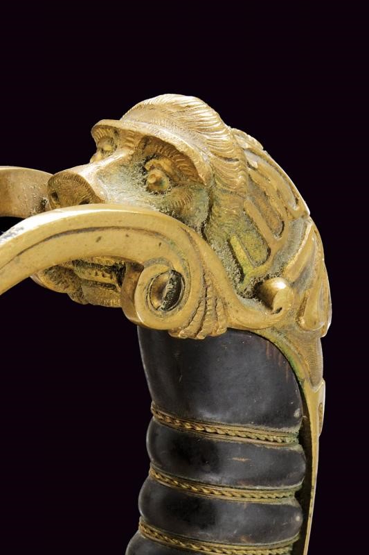Spada da ufficiale subalterno della Guardia Civica, Modello 1847, lama in acciaio con decorazioni...