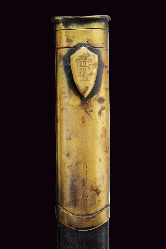 Spada Albertina mod. 1833, lama incisa e dorata su fondo blu, circa 1840