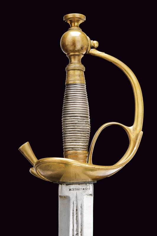 Spada Albertina mod. 1833, lama a due fili con iscrizioni e marchio KNECHT & STAMM (Solingen), me...
